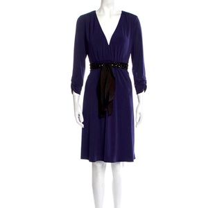 Vera Wang Lavender Belted Gown